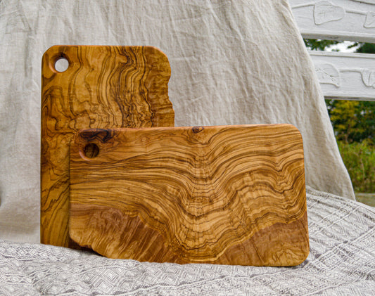 Olive Wood Live Edge Slab Cutting Board