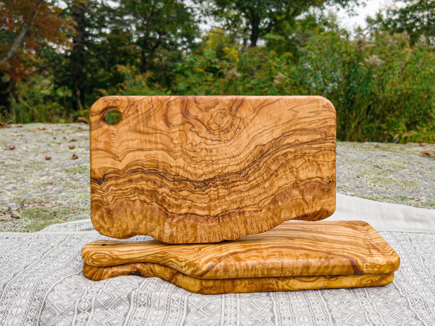 Olive Wood Live Edge Slab Cutting Board