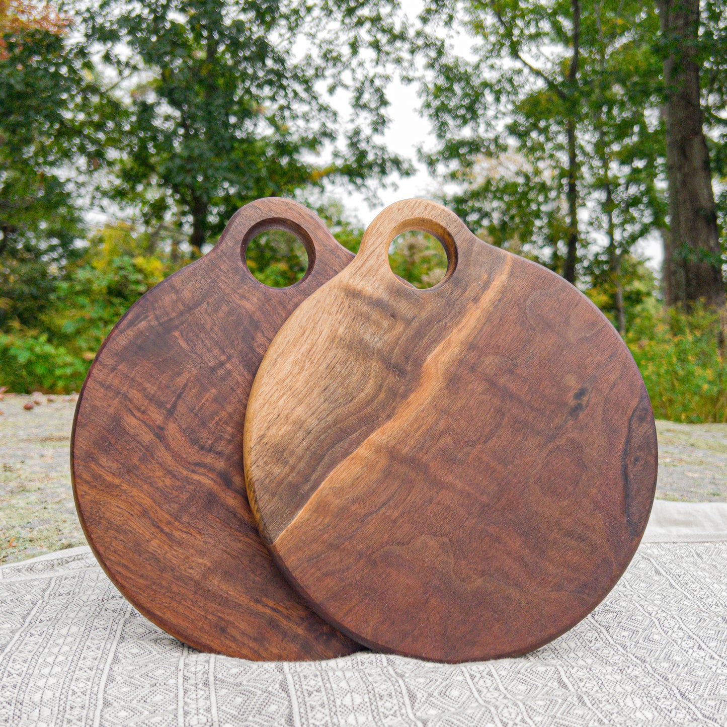 Felled Black Walnut Round Cutting Board