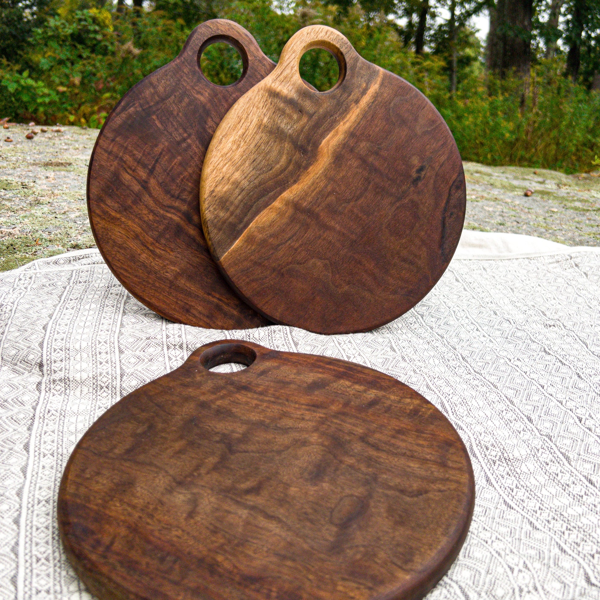 Round Walnut Wood Cutting Board
