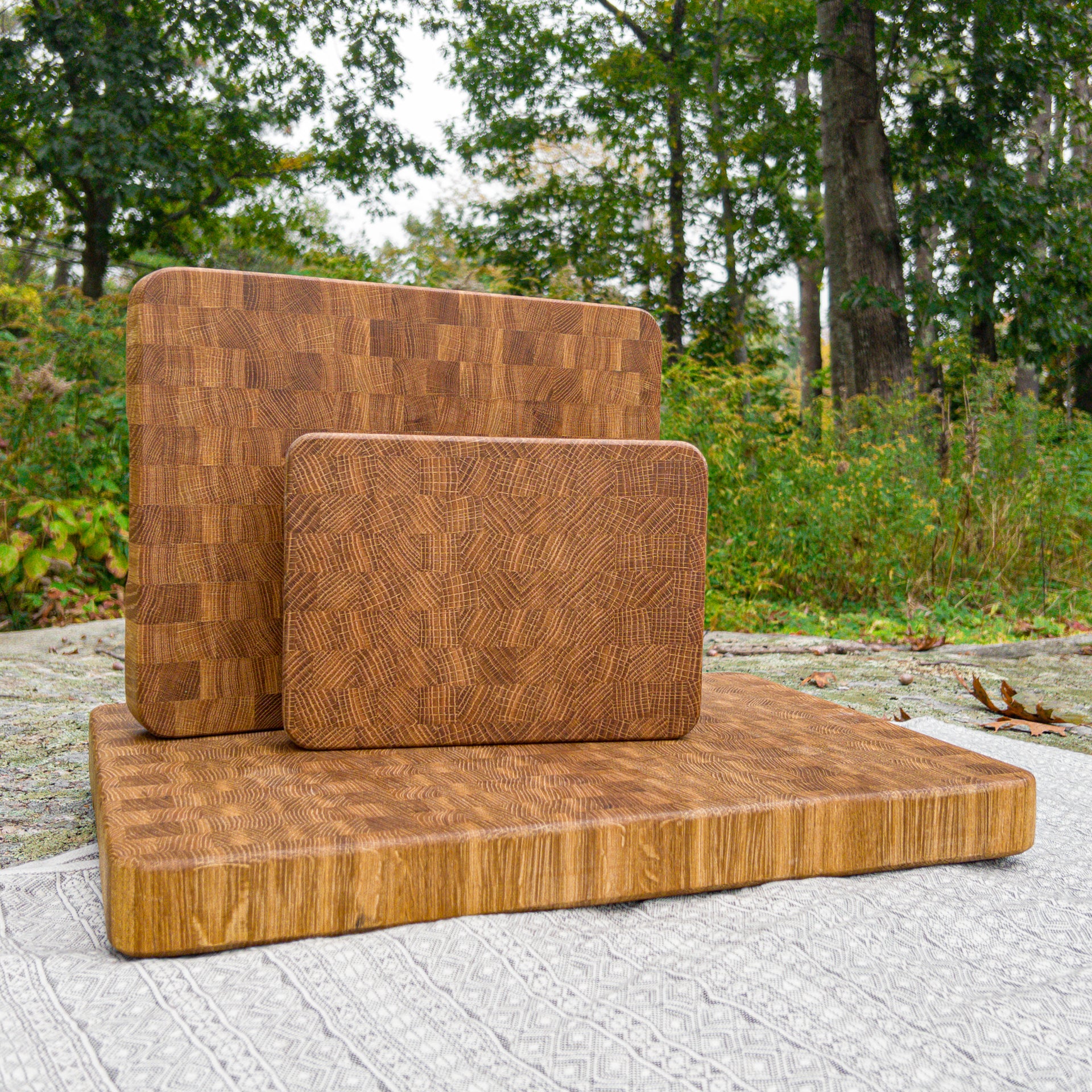 The Backbone: Handcrafted White Oak End Grain Cutting Board - Small, image size:1920x1920
