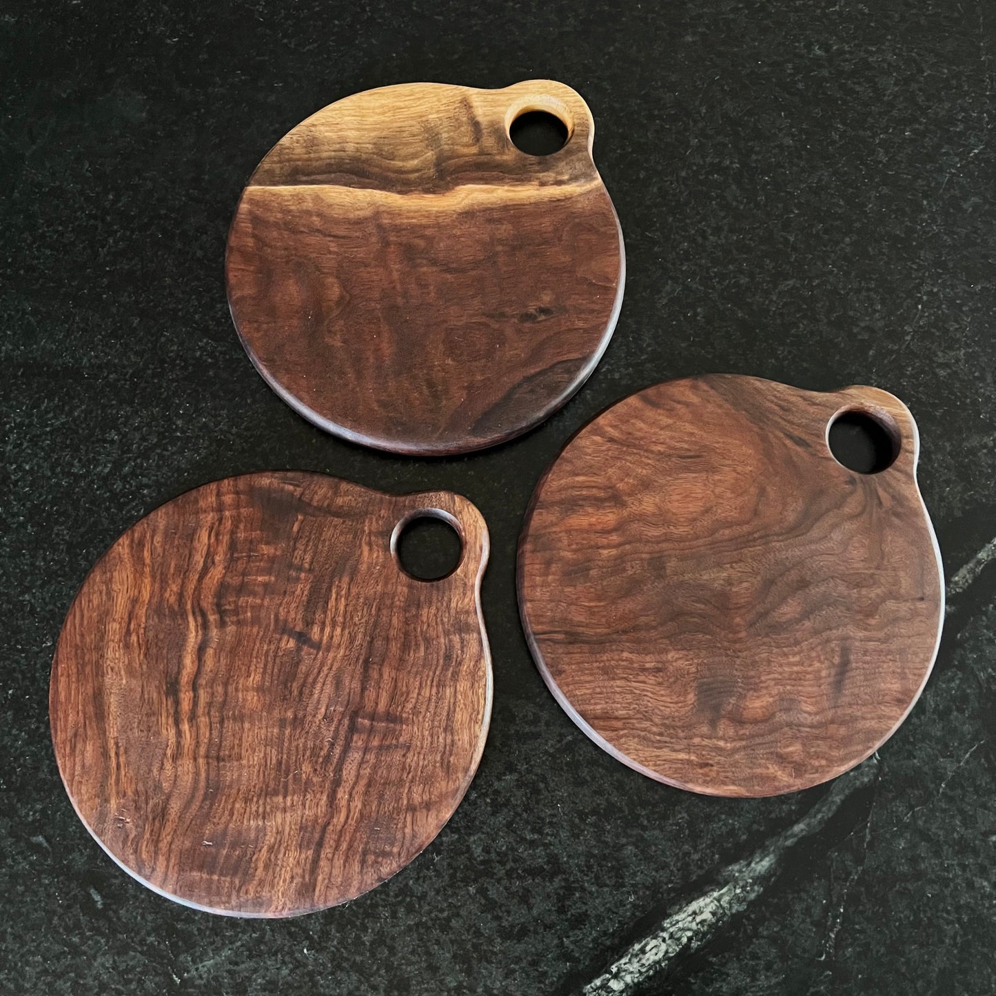 Felled Black Walnut Round Cutting Board